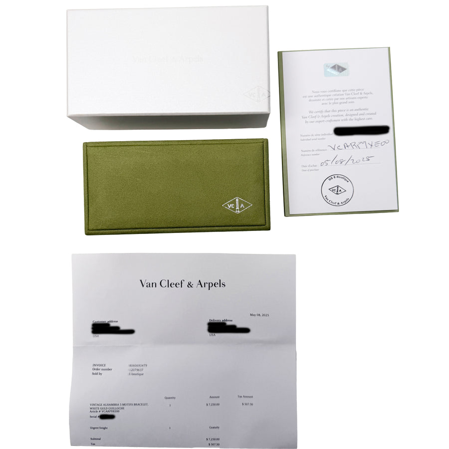 Van Cleef & Arpels White Gold Vintage Alhambra Bracelet 18k Bracelets